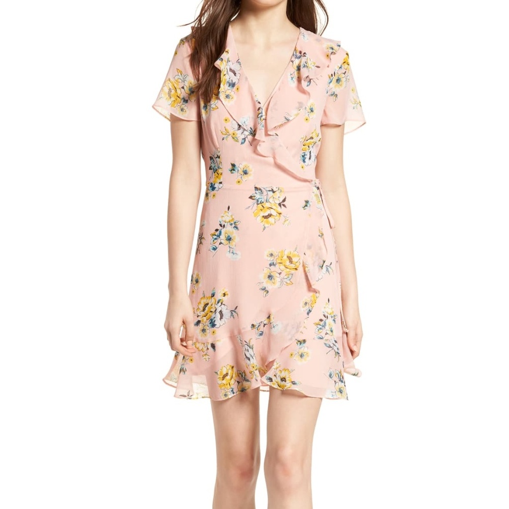 LUSH Colie Ruffle Wrap Dress